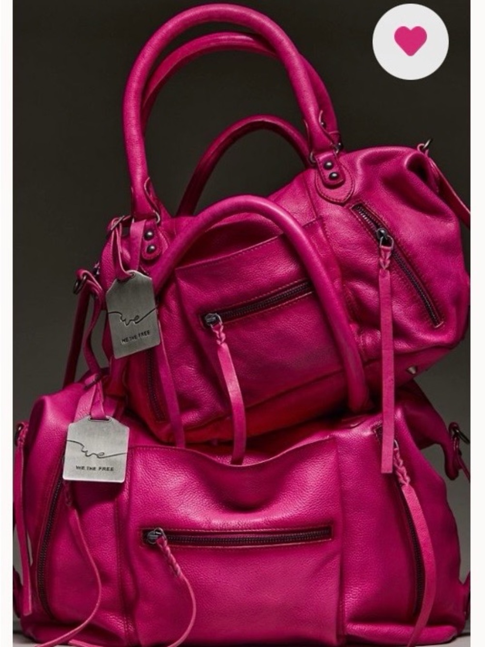 Free People Hot Pink Leather Shoulder Bag